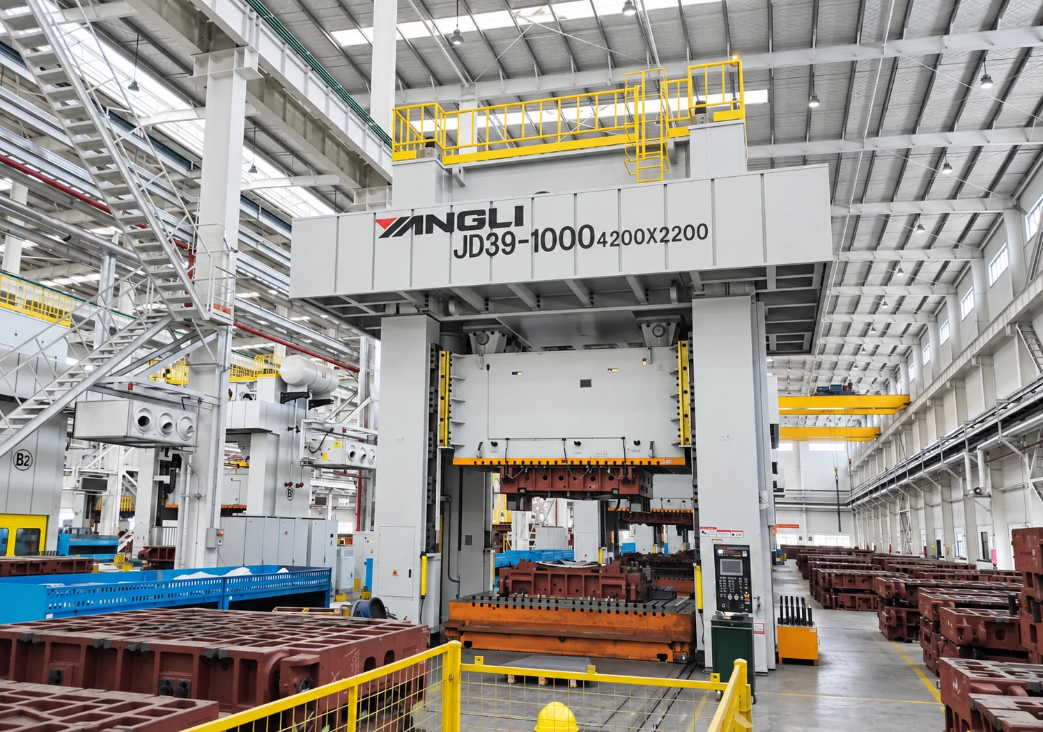 Reference-based visualization of the YANGLI JD39 press, with refined lighting and surface detail