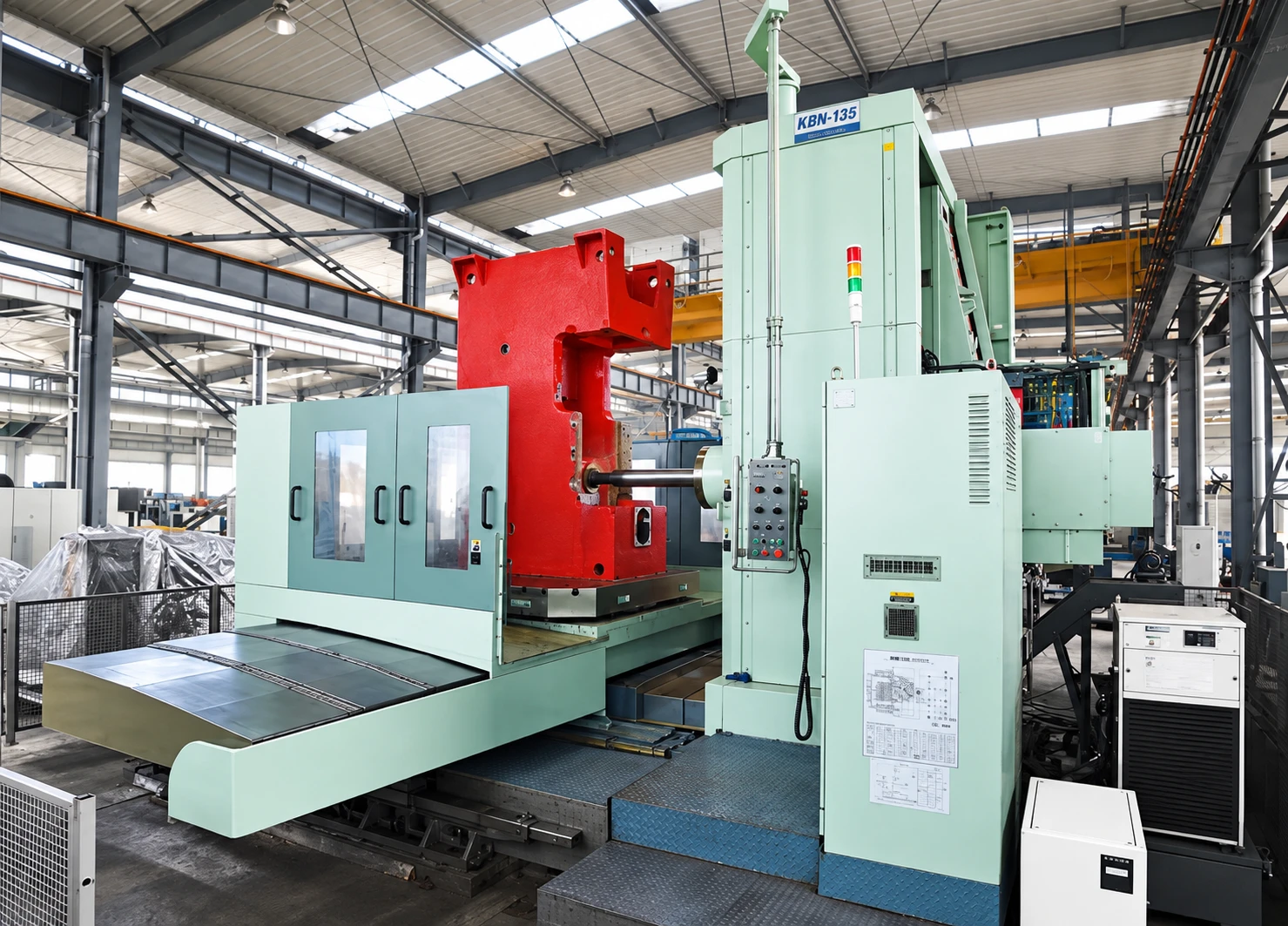 AI-refined reference image of large machining equipment in the supplied factory