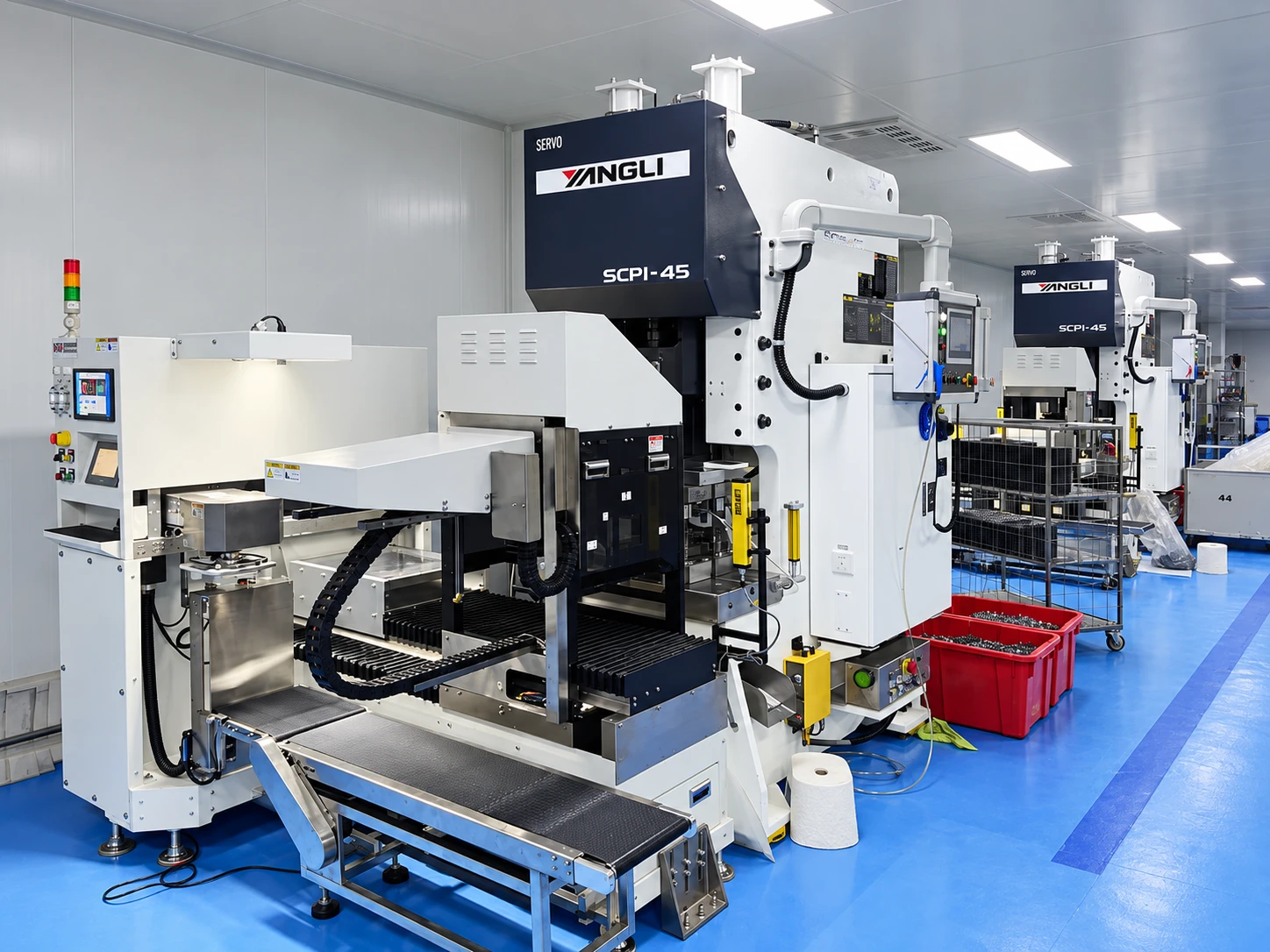 AI-refined reference image of a YANGLI servo press installation